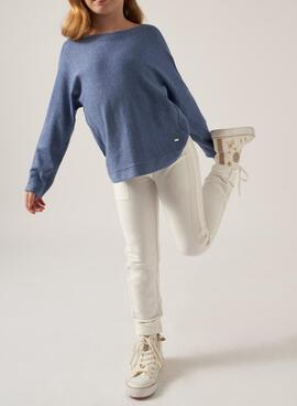 Calça Skinny em sarja branca para menina da Mayoral