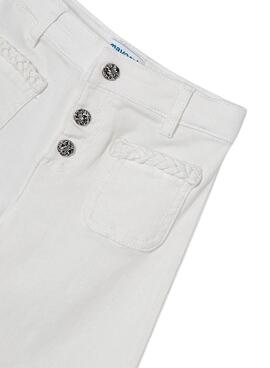 Calça Mayoral Wide Branca para Menina