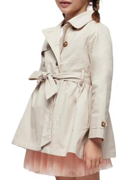 Trench coat Mayoral laço bege para menina