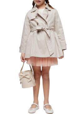 Trench coat Mayoral laço bege para menina