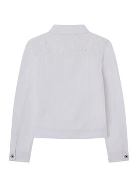 Jaqueta jeans Pepe Isa Branca para menina