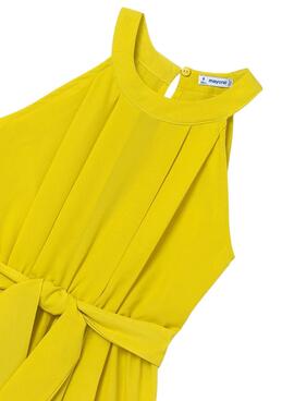 Macaco Mayoral Curto Crepe Amarelo Para Menina