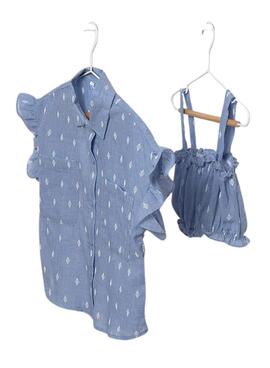 Blusa e Top Fruncido Azul da Mayoral para Menina