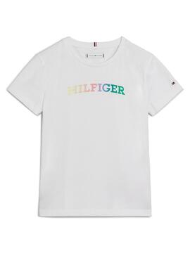 Camisa Tommy Hilfiger Monotype Branca para Menina