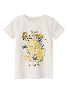 Camiseta Name It Diaz Branca Para Menina