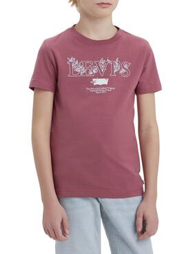 Camiseta Levis Natural Granate para Menino.