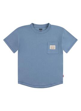 Camiseta Levi's Curved Azul Para Meninos