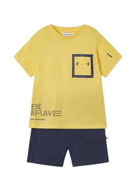 Conjunto Mayoral Seja Valente Amarelo Para Menino
