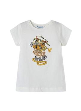 Camiseta Mayoral Pulseiras Branco para Menina
