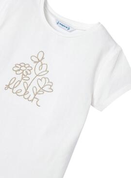 Camiseta Mayoral Básica Branca Para Menina