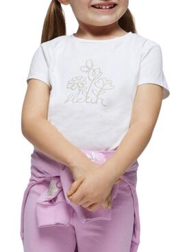 Camiseta Mayoral Básica Branca Para Menina