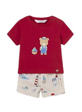 Conjunto Mayoral Calção Camiseta Vermelho Bebê