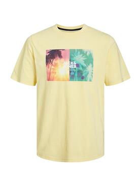 Camiseta Jack and Jones Navin Amarelo para Criança