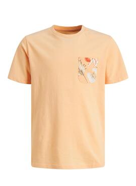Camiseta Jack and Jones Chill Pocket Laranja