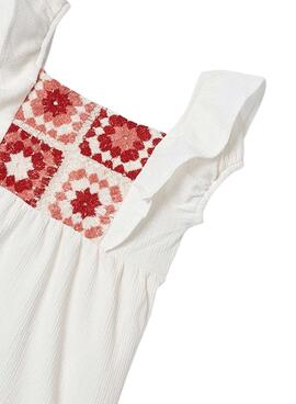 Conjunto Mayoral Leggings Crochet Vermelho Para Menina