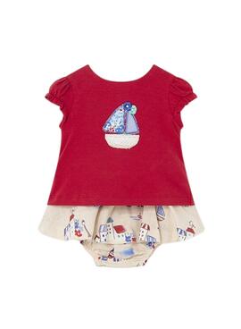 Conjunto Mayoral Saia Vermelha para Bebê