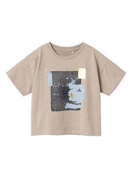 Camiseta Name It Flotter Marrom Para Menina