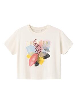 Camiseta Name It Flotter Bege Para Menina