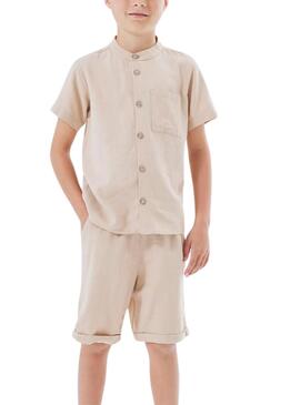 Camisa Name It Fahel Bege Para Menino