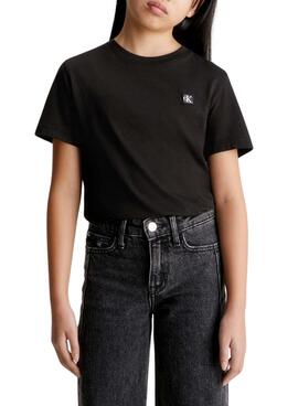 Camiseta Calvin Klein Mini Badge Preto Infantil Menino Menina