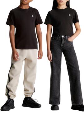 Camiseta Calvin Klein Mini Badge Preto Infantil Menino Menina