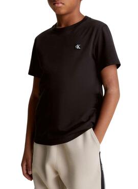 Camiseta Calvin Klein Mini Badge Preto Infantil Menino Menina