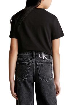 Camiseta Calvin Klein Mini Badge Preto Infantil Menino Menina