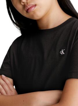 Camiseta Calvin Klein Mini Badge Preto Infantil Menino Menina