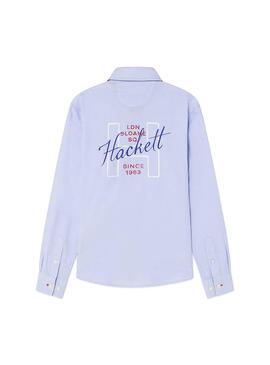 Camisa Hackett Oxford Escudo Azul Para Menino