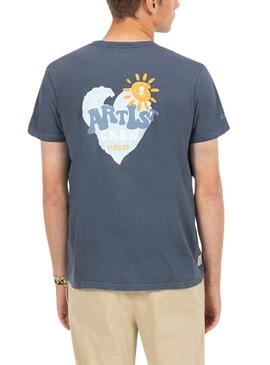 Camiseta El Pulpo Coração azul marinho para homem