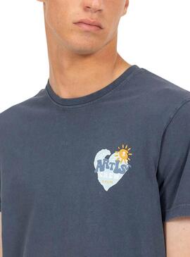 Camiseta El Pulpo Coração azul marinho para homem