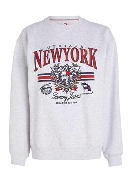 Moletom Tommy Jeans Vintage cinza para mulher