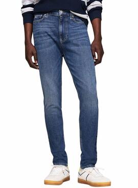 Calça Tommy Jeans Simon Skinny azul para homem.