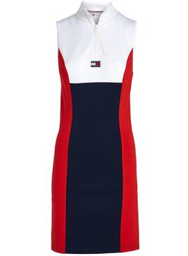 Vestido Tommy Jeans Bodycon colorblock para mulher