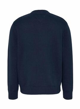 Jersey Tommy Jeans Logo Retro azul marino para homem