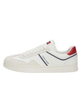 Tênis Tommy Jeans Cupsole branco para homem.