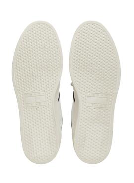 Tênis Tommy Jeans Cupsole branco para homem.