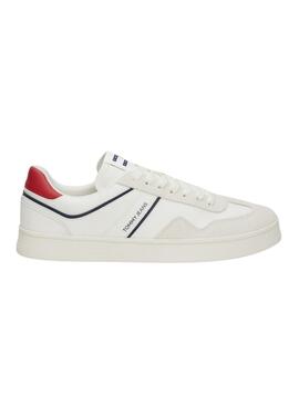 Tênis Tommy Jeans Cupsole branco para homem.