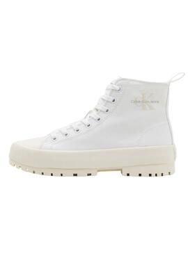 Sapatilhas Calvin Klein Jeans Lugged branco para mulher.