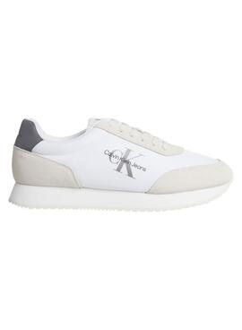 Sapatilhas Calvin Klein Jeans Retro runner branco para homem.