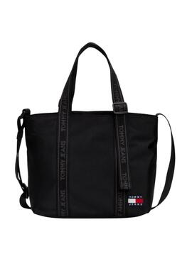 Bolsa Tommy Jeans Essential Daily Mini Tote preta para mulher