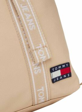 Bolsa Tommy Jeans Essential Daily Mini Tote em bege para mulher.
