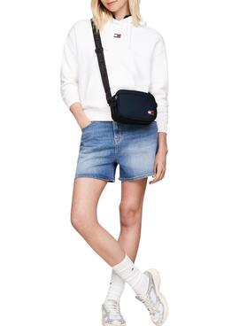Bolsa Tommy Jeans Essential Daily Crossover azul marino para mulher.