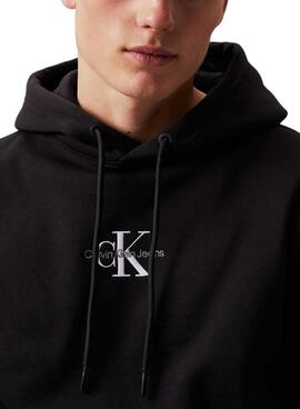 Moletom Calvin Klein Jeans Monologo preto para homem