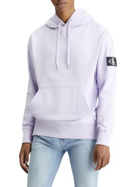 Moletom Calvin Klein Jeans Badge malva para homem.