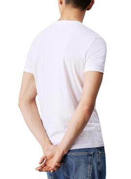 Camiseta Calvin Klein Jeans Seasonal Monologo branca para homem.
