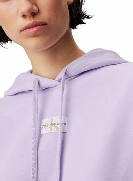 Moletom Calvin Klein Jeans Oversized malva para mulher.