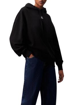 Moletom Calvin Klein Jeans Oversized preto para mulher