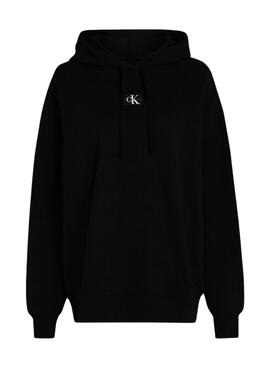 Moletom Calvin Klein Jeans Oversized preto para mulher