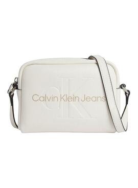 Bolsa Calvin Klein Jeans em bege para mulher.